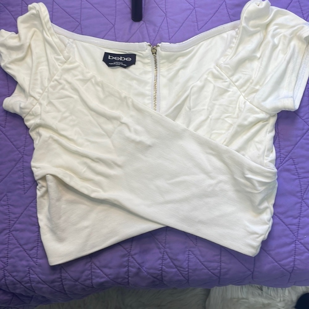 Bebe crisscross crop top size xs